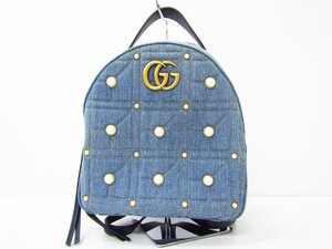 GUCCI グッチ GGマーモント デニム バックパック リュック 476671 ▼SB5418