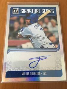 【現Angels/Willie Calhoun】 2018 Panini Donruss Signature Series Auto(Bowman Chrome Gold Ref付）