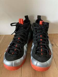 美品 NIKE AIR FOAMPOSITE PRO ナイキ エアフォーム ポジットプロ シルバー 624041-016 26.5cm US 8.5インチ 銀 黒 