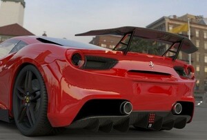 ◆フェラーリ 458イタリア クーペ/スパイダー用 DMcタイプ リアカーボンGTウイング/カーボンスポイラ/本物カーボン/GT/Estremo/エストレモ