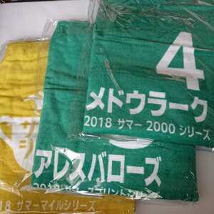 JRA サマーキャンペーン 2018 チャンピオンホース賞 ゼッケンプリント入り フードつきタオル メドウラーク アレスバローズ 送料込み