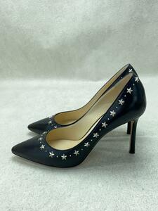 JIMMY CHOO◆パンプス/37/BLK/レザー/ROMY85/スタースタッズ