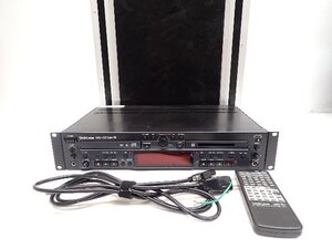 【録再可】TASCAM 業務用CD/MDプレーヤー MD-CD1 MKIII 2017年製 リモコン/マウントケース付き タスカム ∩ 70A1F-13