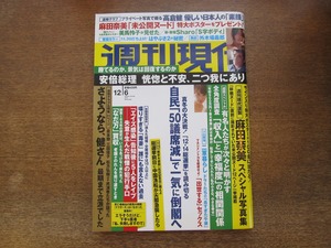 2401TN●週刊現代 2014.12.6●高倉健追悼グラフ&特集21ページ/倉本聰/三田佳子/松方弘樹/麻田奈美/美馬怜子/Sharo/外木場義郎