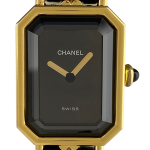 シャネル CHANEL プルミエール Mサイズ H0001 腕時計 SS レザー ブラック クォーツ ブラック レディース 【中古】