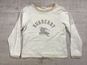 バーバリー ロンドン BURBERRY LONDON トラッド メッシュ切替 トレーナー キッズ 子供服 コットン混 日本製 三陽商会記載あり 140 白