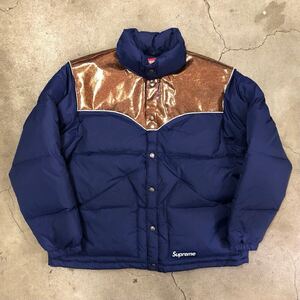 （未使用）Supreme Glitter York Down Puffer Jacket Navy L 22aw シュプリーム　グリッターヨーク　ダウン　ダウンジャケット