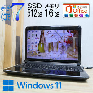 ★完動品 最上級4コアi7！新品SSD512GB メモリ16GB★A54D Core i7-2630QM Webカメラ Win11 MS Office2019 Home&Business ノートPC★P72052