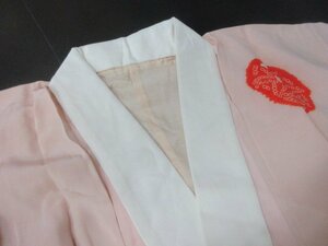 1円 良品 正絹 長襦袢 縮緬 式典 和装 和服 正月 絞り 花丸 草花 袷 身丈128cm 裄63cm【夢職】★★★