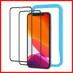 【人気】NIMASO iPhone 11 / XR用 ガラスフィルム 2枚セット ガイド枠付き 強化 ガラス iPhone xr ガラス 全面保護 フィルム フルカバー 指紋防止 保護フィルム 黒縁あり アイフォン 11 / XR 対応 NSP18H18