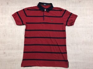 ポロ ラルフローレン Polo by Ralph Lauren ボーダー 鹿の子 オールド アメカジ 半袖ポロシャツ キッズ レディースも◎ 160 赤