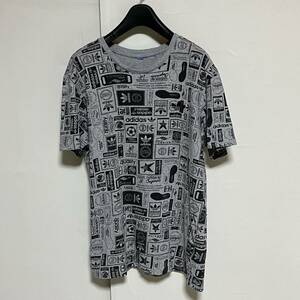 adidas Originals アディダス オリジナルス Street Graphic AOP 総柄 Tシャツ 灰 M 美品 管理B1398