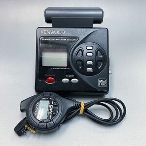 MW09 再生OK KENWOOD DMC-J7R ポータブルMDレコーダー WALKMAN MDウォークマン ケンウッド JVC ブラック リモコン付