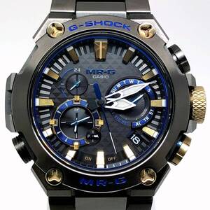 極美品 ケース付 G-SHOCK MRG-B2000B-1A MR-G 勝色 フルメタル チタン ブラック ブルー ゴールド 黒青金 2021年2月発売 【ITLKXUG431LE】