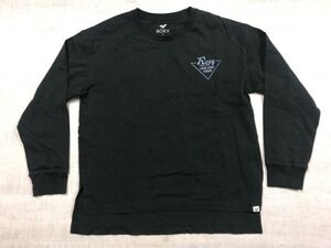 ロキシー ROXY サーフ SURF ロコガール ギャル ストリート 長袖Tシャツ カットソー レディース コットン100% バックプリント有 S 黒