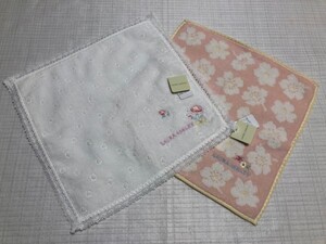 ☆新品☆ローラアシュレイ/ハンドタオル/花２枚白＆ピンク