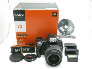 ★ハローカメラ★2669 SONY α55 18-55mm [1620万画素]　【付属品有り】：動作品 現状 ソニー 1円スタート 即決有り