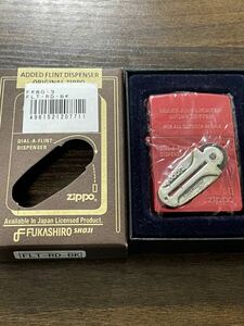 zippo フリントディスペンサー アウトドア FLINT DISPENSER OUTDOOR 2007年製 レッド 立体メタル RED デットストック 専用ケース 保証書