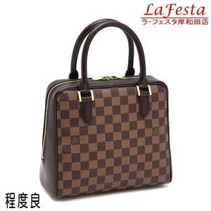 ◆ 本物 程度良 ◆ LV ルイヴィトン ヴィトン ダミエ ブレラ ハンドバッグ トートバッグ ラウンドファスナー エベヌ バッグ 人気 N51150