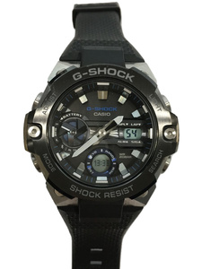 CASIO◆ソーラー腕時計_G-SHOCK/デジアナ/ラバー/GRY/BLK/GST-B400BD-1A2JF