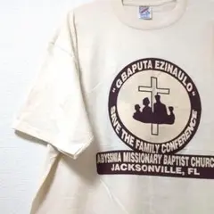 90年代　JERZEES　ヴィンテージ　メンズ　Tシャツ　ベージュ　XL