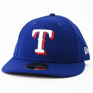 ニューエラ NEW ERA 美品 59FIFTY LOW PROFILE LP MLB T テキサス・レンジャーズ キャップ ブルー ホワイト 7 55.8cm 帽子 メンズ