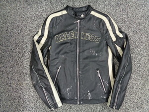 ★ Sサイズ ARLEN NESS アレンネス シングルレザーライダースジャケット レディース ダメージ加工 BK ★