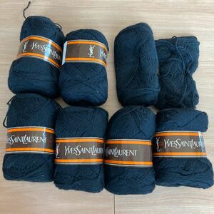 毛糸　手編　セット　サンローラン　モヘア　イタリア製　黒　約320g 毛100%（VIRGIN WOOL85,KID MOHAIR15）贈り物　発色きれい