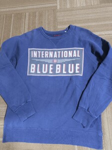 サイズ：3　日本製　BLUE BLUE ハリウッドランチマーケットコットン ブルーブルー 　 トレーナー スウェット 裏起毛　ネイビー