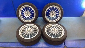 ENKEI RS05 シルバー 17x7.0J オフセット+48 5穴 PCD：114.3 ハブ径約75mm 17インチ アルミホイール 4本セット タイヤ付 レガシィ BP5～