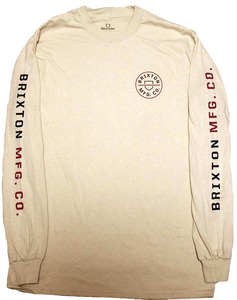 Brixton ブリクストン CREST 長袖シャツ L/S Tシャツ Mサイズ サンド 