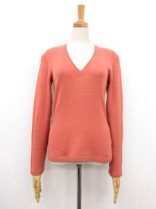 HH超美品【ロロピアーナ Loro Piana】 カシミヤ100% 長袖 Vネック ハイゲージニット (レディース) 38 ピンク系 イタリア製 □30LN5434□