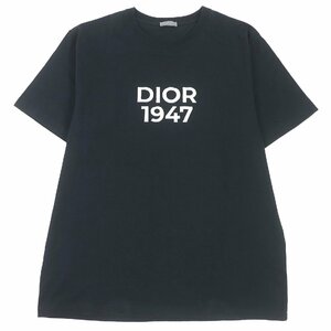 美品□DIOR ディオール オム 24SS 413J696F0554 1947ロゴ刺繍 コットンジャージー 半袖Ｔシャツ ブラック XL 正規品 定価140000円