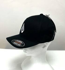 VOLCOM ボルコム D5512320BLK② キャップ L/XLサイズ ブラック色 帽子 Cap ストレッチツイル 刺繍ロゴ Logo ヴォルコム 新品 即決 送料無料