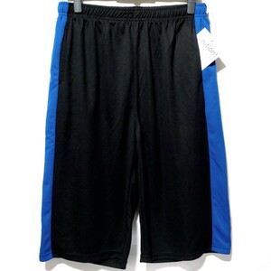 特価/未使用【サイズ=L】ノーブランド/メンズ/ジャージ/ハーフパンツ/胸囲=84～94cm/black×blue③