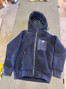 HELLY HANSEN ヘリーハンセン ファイバーパイル フーディ ボア フリース ジップ ジャケット メンズ M ネイビー アウトドア パーカー