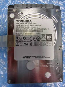 【中古】 TOSHIBA MQ01ABF032 320GB/8MB 6580時間使用 管理番号:D219