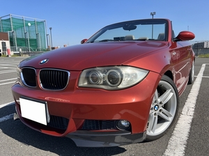 1円売切予備検付!! BMW 120iカブリオレMスポーツ!!革!! 電動オ-プンOK!!ガラススクリーン&幌綺麗!! とっても素敵なカラーのセドナレッド!! 