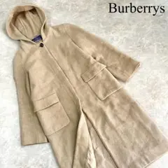 Burberrys BLUE LABEL ウール×ナイロン フーデット コート