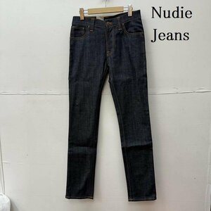 ヌーディージーンズ n572 THIN FINN ORG DRY BLUE 100% セルビッチ デニム パンツ パンツ パンツ 30インチ インディゴ / インディゴ