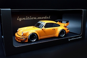 イグニッションモデル 1/18 RWB ポルシェ 964 オレンジ/WORKマイスターS1タイプ18インチ (ポリッシュ/ブラック)