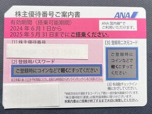 ANA 全日空 株主優待券 1枚　有効搭乗期間 2024年6月1日〜2025年5月31日　送料無料