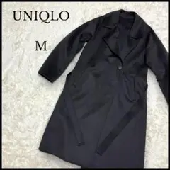 美品【UNIQLO】ユニクロ ロングチェスターコート M グレー レディース