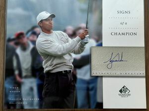 激激レアTiger Woods 大判（縦20㎝×横25㎝）直筆サインカード2004 sp authentic golf タイガーウッズ