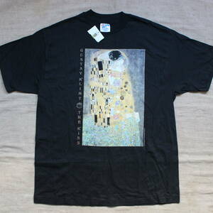 新品タグ付 1993年 グスタフ クリムトGUSTAV KLIMT THE KISS 接吻 ヴィンテージ アートTシャツ USAアメリカ製 ゴッホ ピカソ エッシャー 渦