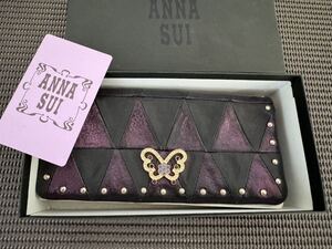 アナスイ ANNA SUI 長財布 がま口 パープル 蝶 長財布 　A-943