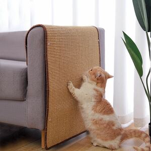 猫用 爪とぎマット つめとぎ 40×60cm ストレス解消 ごはんマット ねこ ストレス発散 サイザル麻 家具の傷防止 家具保護