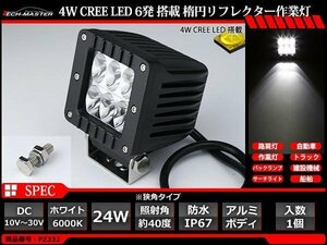 24W LED作業灯 狭角40度 スポットライト CREE LED 防水 屋外 車/トラック/船舶 ワークライト マリンデッキライト 汎用 DC12V/24V PZ332