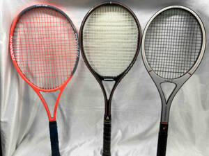 【硬式テニスラケット】3本セット ヴィンテージ カバー付きDONNAY/KAWASAKI RACKET/ROSSIGNOL