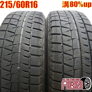 中古タイヤ 215/60r16 スタッドレスタイヤ BRIDGESTONE ICE PARTNER 2 2本セット エスティマ クラウン カムリ マークＸ 中古 16インチ